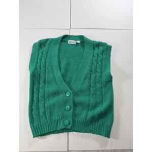 Women’s Vintage Size Medium Teal Color Shenanigans Brand Sweater Vest